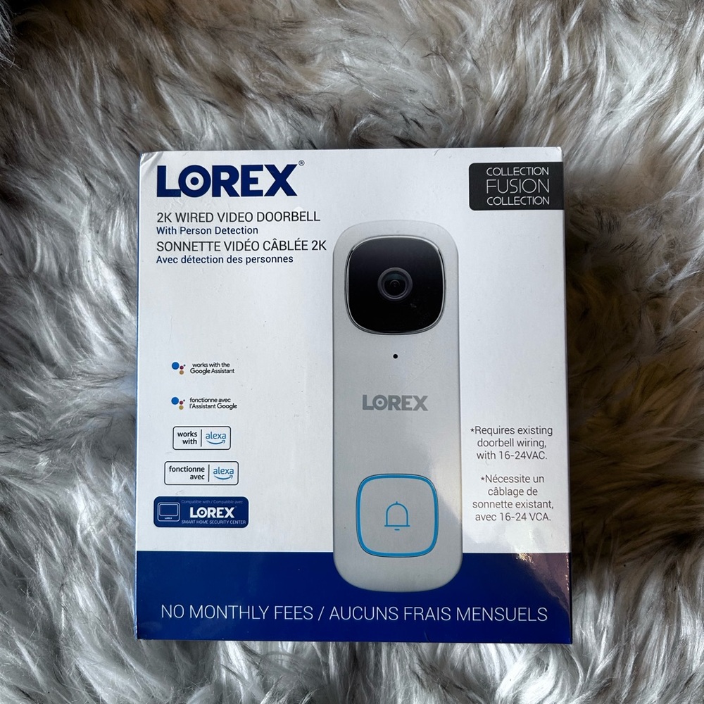 Lorex 2K Wi-Fi Video Doorbell (Wired, 32GB, Cloud-Enabled)